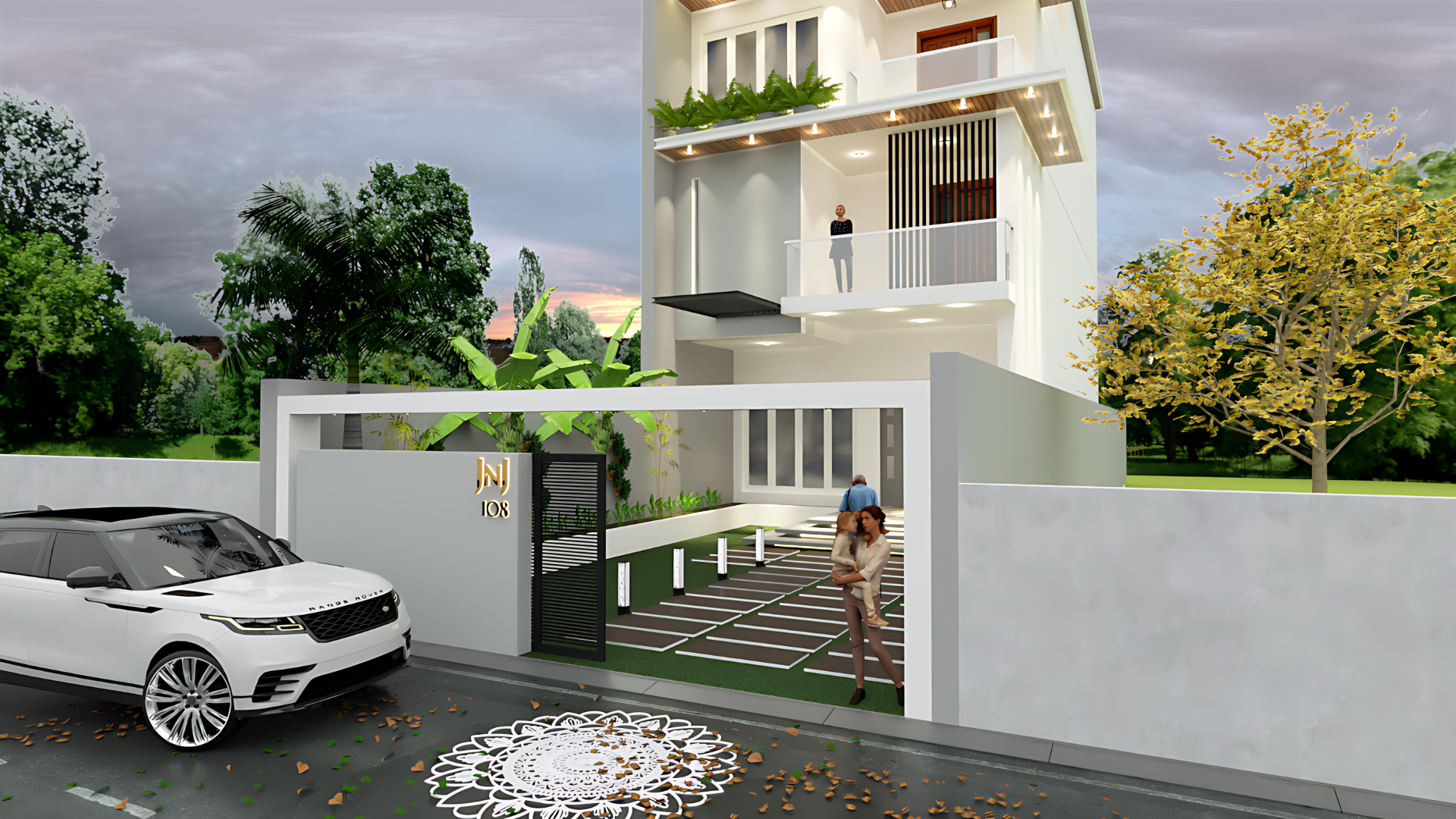 Traditional South Indian house elevation in Pondicherry with authentic design