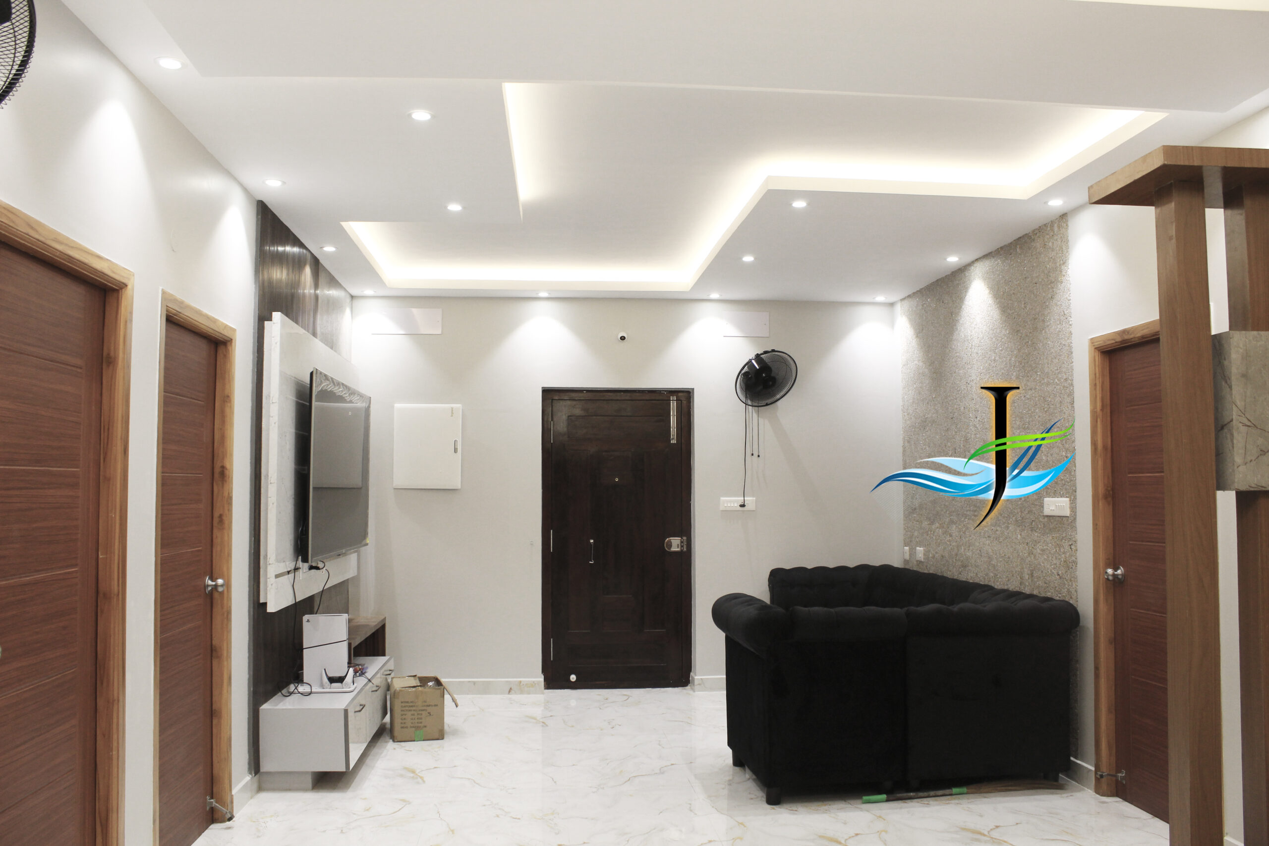 Modern living room design in Pondicherry by Jack N Jill Interior Experts