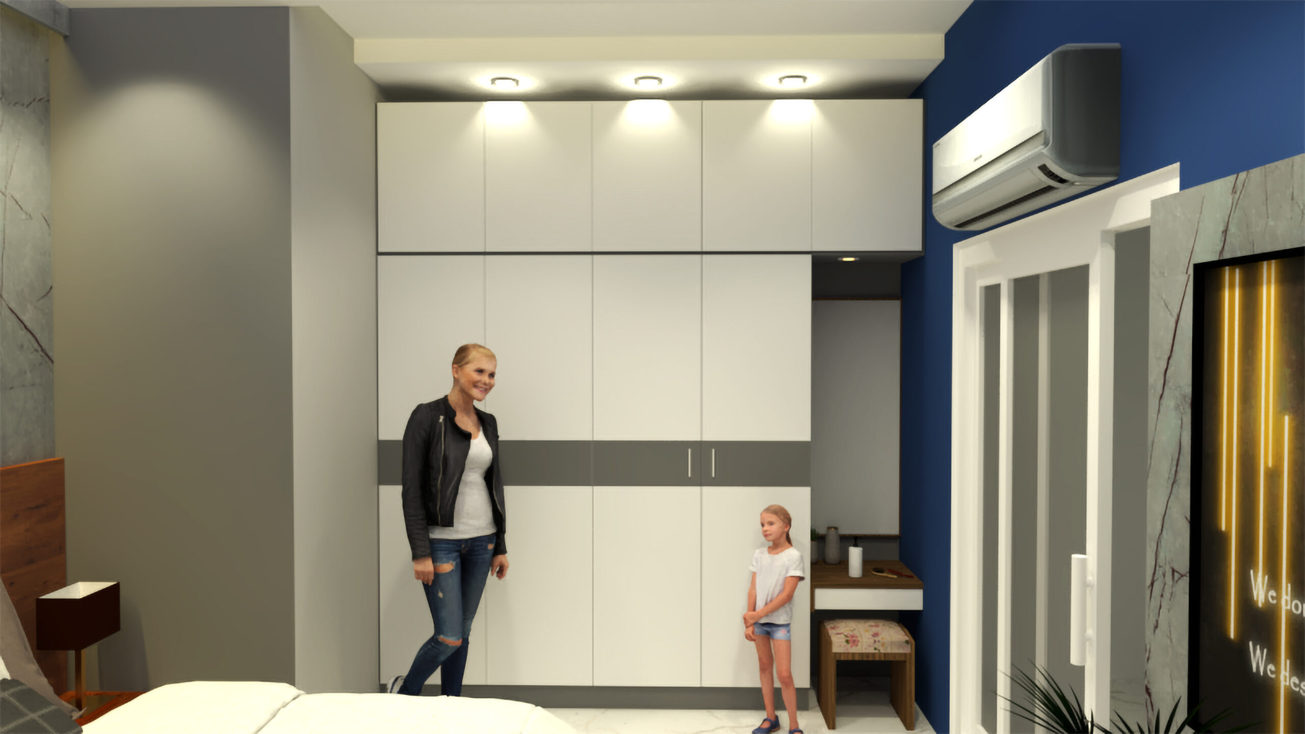 Luxury bedroom interiors for residential homes in Pondicherry